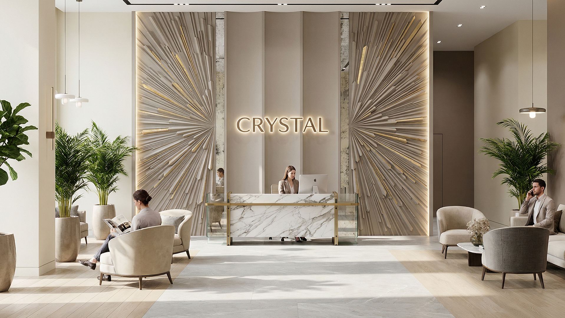 Гипсовое 3Д панно CRYSTAL от Артполе